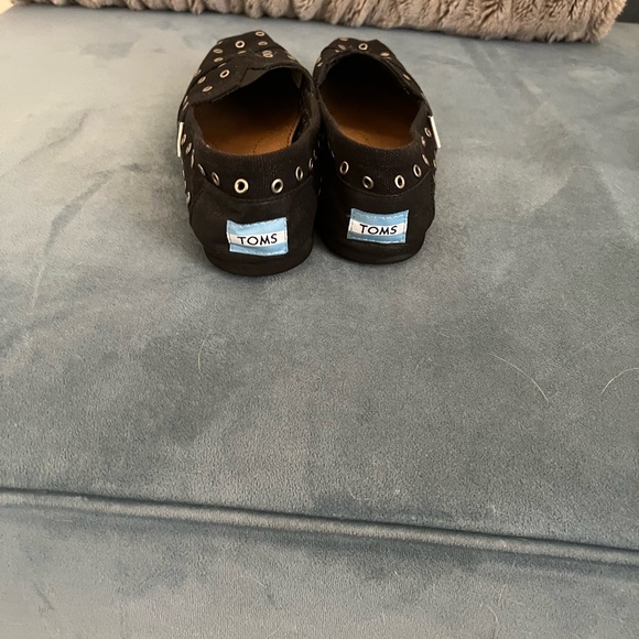 Sale! Black grommet canvas TOMS—gently loved - Picture 2 of 7